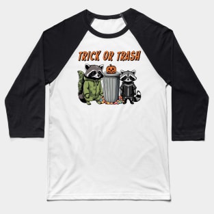 Halloween Raccoon Duo - Trick or Trash Baseball T-Shirt